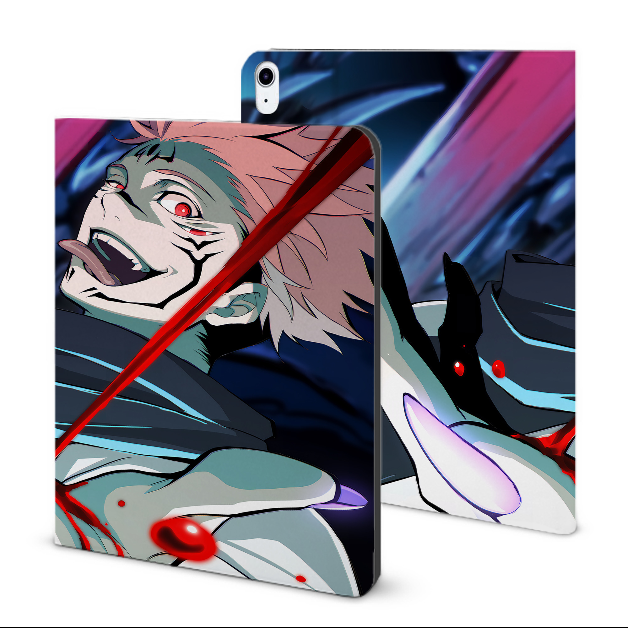 （画像用） 呪術廻戦 Jujutsu Kaisen IPad ケース ブック型 PUレザー TPU 耐衝撃 軽量 薄型 ペン収納なし 全面保護 IPad 各モデル対応